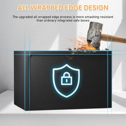 Karbeen 0.5 Cub Fireproof Safe Box, Small Safe with Digital Keypad, Mute Function and Anti-Theft Locking System, All Wrapped Edge Design Home Safe for Money Jewelry Document Valuable