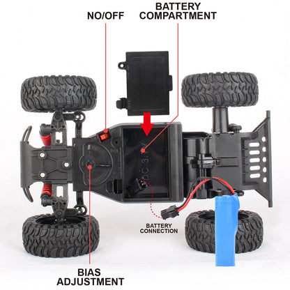 LOOZIX RC Racing Car, 1:20 Scale 2.4GHZ Remote Control 20KM/H High Speed Racing RC Truck Electric Toy Vehicle for Boys Age 8-12 Years Old