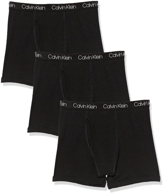 Calvin Klein Boys' Briefs Underwear 3-Pack, Black/Black/Black