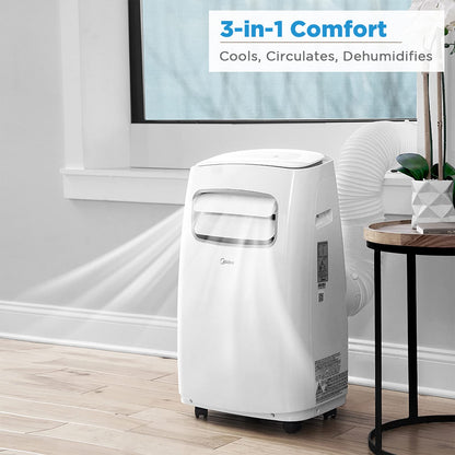 Midea MAP12S1CWT, MAP14S1CWT Portable air Conditioner, 12,000 BTU, White