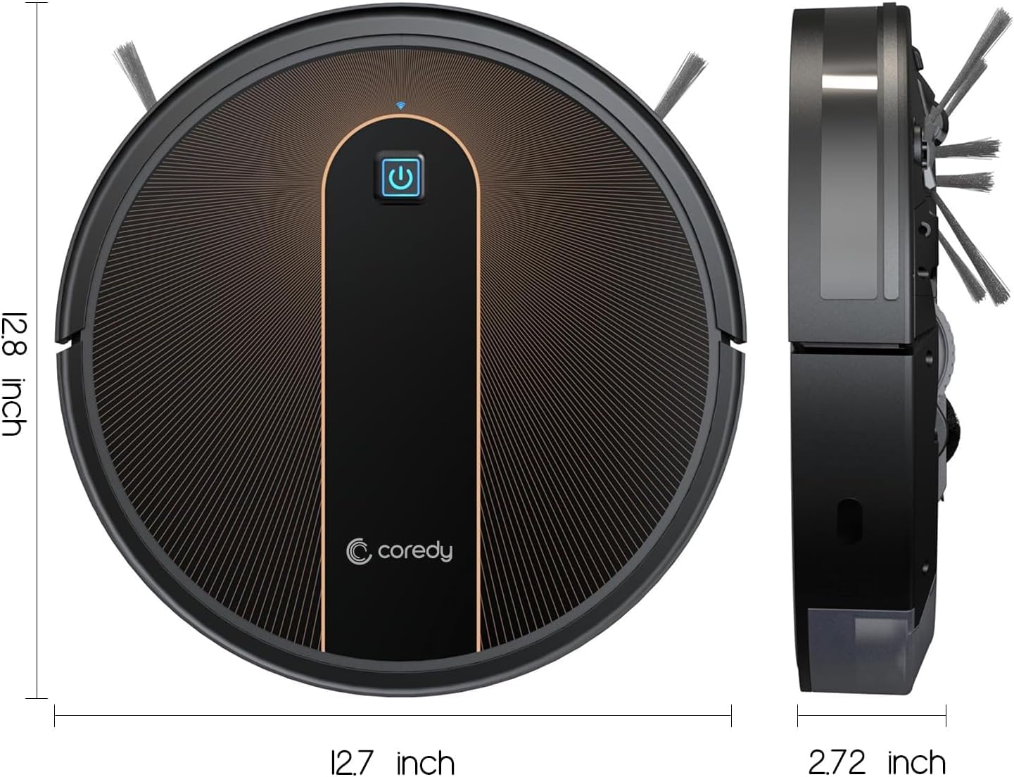 Coredy R750 Robot Vacuum Cleaner, Compatible with Alexa, Mopping System, Boost Intellect, Virtual Boundary Supported, 2200Pa Suction, Super-Thin, Upgraded Robotic Vacuums, Cleans Hard Floor to Carpet