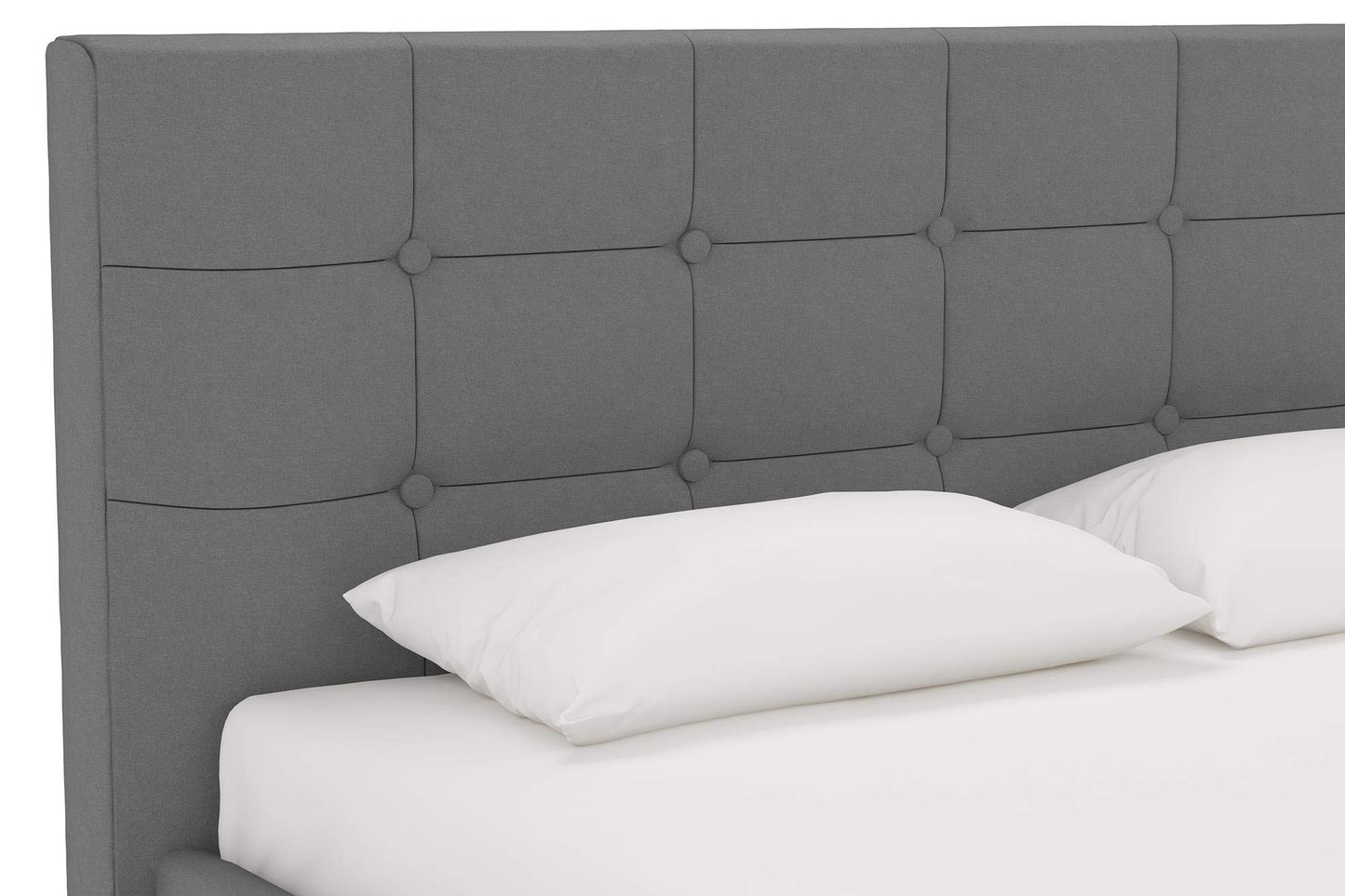 DHP Rose Upholstered Platform Bed with Button Tufted Headboard and Footboard, No Box Spring Needed, Queen, Gray Linen