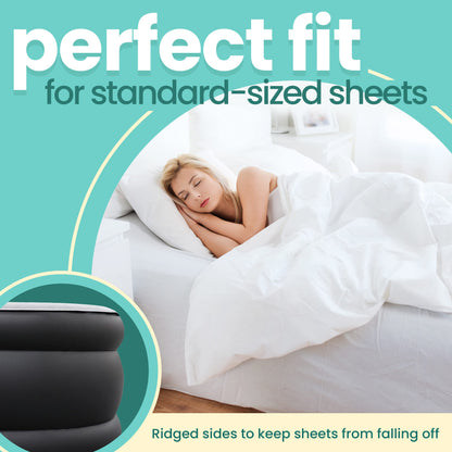 EZ INFLATE Air Mattress with Built in Pump - Queen Size Double-High Inflatable Mattress with Flocked Top - Easy Inflate, Water