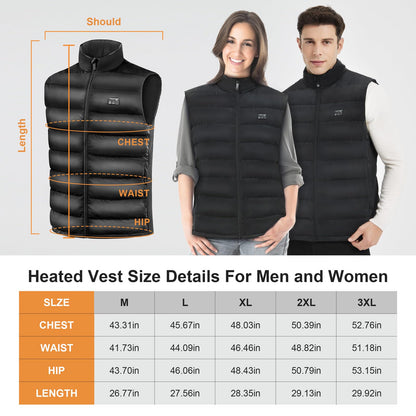 Heated Vest, Heated Jackets for Men Women with 3 Levels Heating, Unisex Winter Heated Vests Outerwear with Rechargeable Battery, Lightweight Heating Vest for Skiing, Hiking, Hunting, Cycling, Fishing