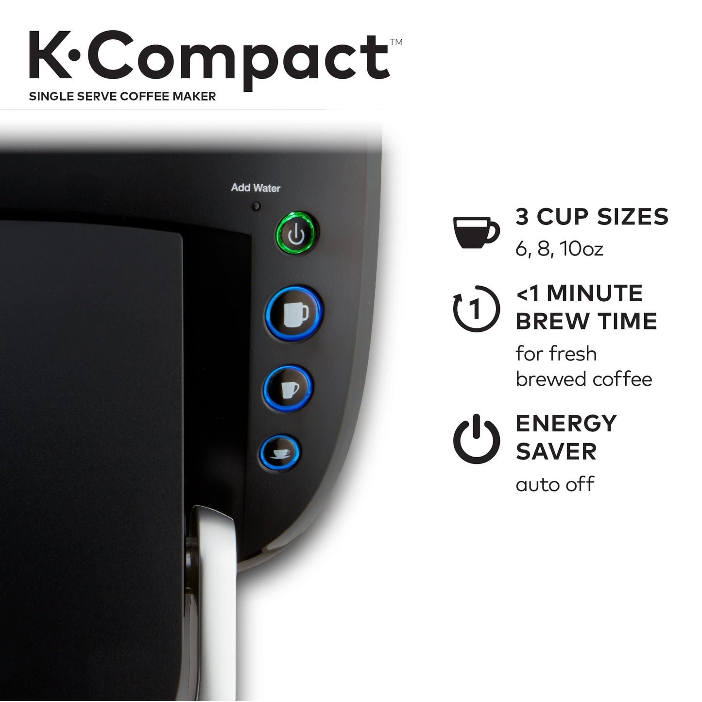 Keurig K-Compact Single-Serve K-Cup Pod Coffee Maker, Black (Packaging May Vary)