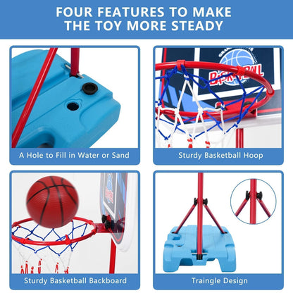 VROGTIK Basketball Hoop for Kids Ages 4-8 Outdoor Toys for Boys 4-6 - Adjustable Height, 3 Balls Included Kids Basketball Hoop Outdoor - Backyard Room Toy Gift