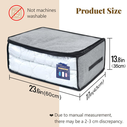 Miledicey 3-Ply Upgraded Cloth Bags for Blanket with Humidity Indicator (3 packs) | 90L Large Capacity Clothes Containers for Storing Comforter | Dust Proof Closet Orgnizer