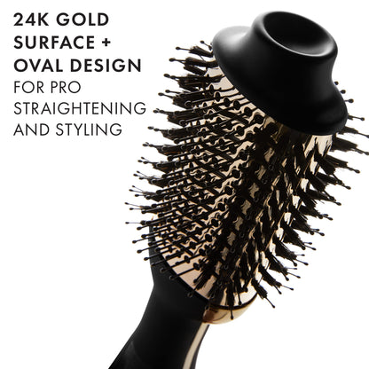 Hot Tools Pro Artist Black Gold Evolve Ionic Salon Hair Flat Iron | Long-Lasting & 24K Gold One-Step Hair Dryer and Volumizer | Style and Dry, Professional Blowout