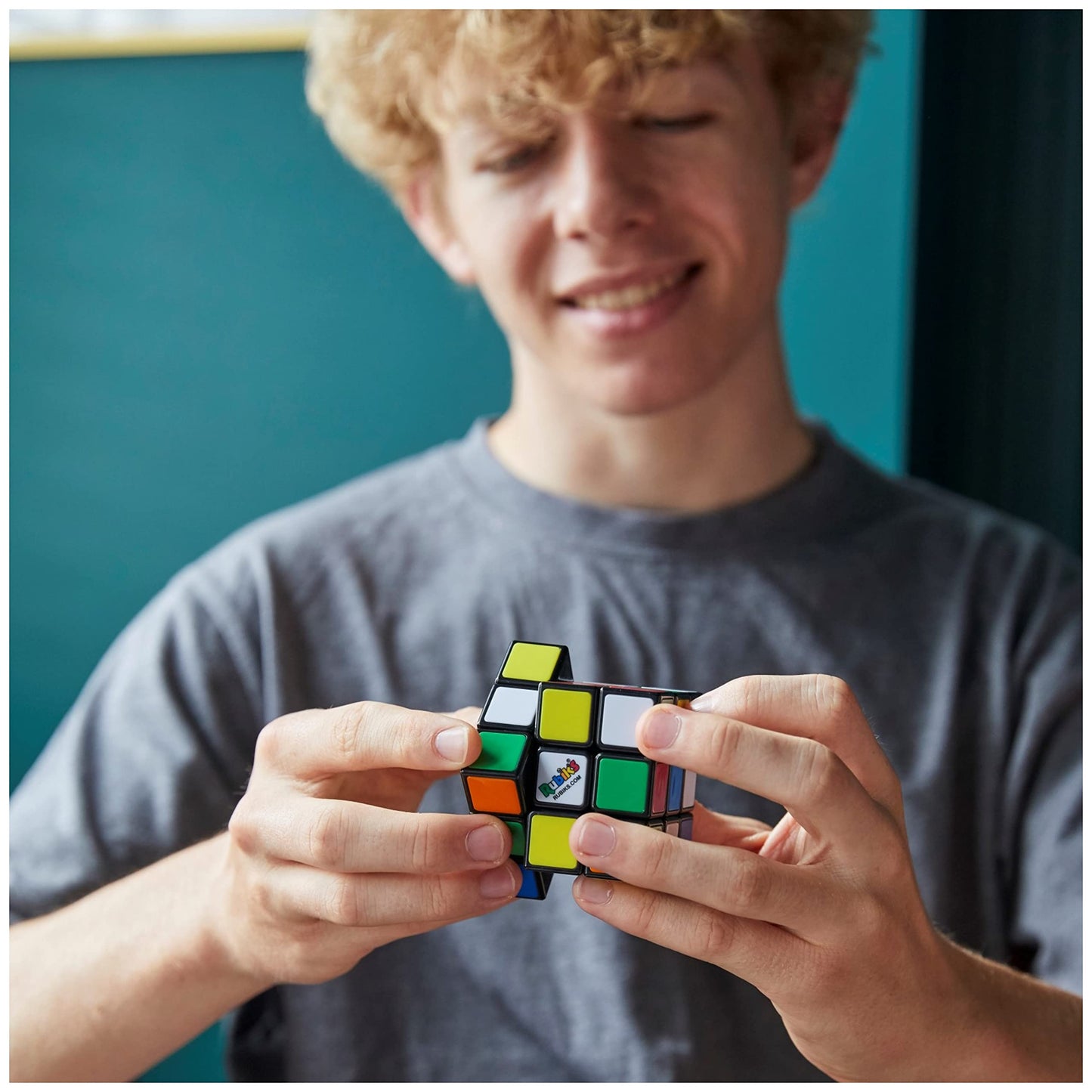 Rubik's Re-Cube, The Original 3x3 Cube Made with 100% Recycled Plastic 3D Puzzle Fidget Cube Stress Relief Travel Game, for Adults and Kids Ages 8+