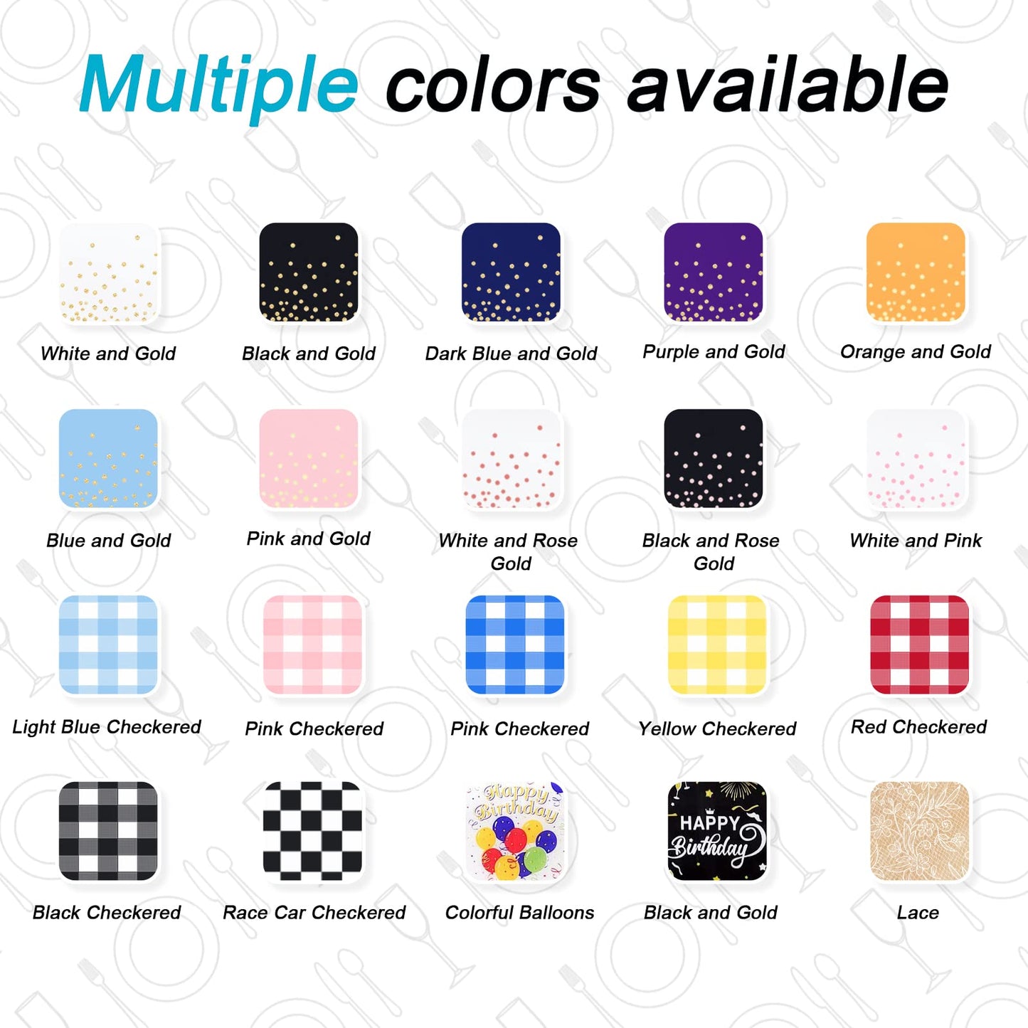 Mulbozy 4 Pcs Rose Gold Black Tablecloth 54"×108" Disposable Waterproof Table Cover Rose Gold Dot Plastic Tablecover for Birthday Parties, Wedding, Anniversary, Baby Shower, Fine Dining Decoration