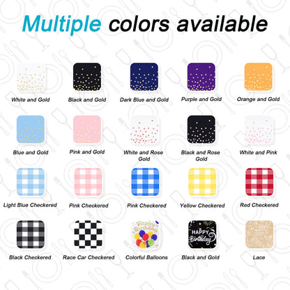 Mulbozy 4 Pcs Rose Gold Black Tablecloth 54"×108" Disposable Waterproof Table Cover Rose Gold Dot Plastic Tablecover for Birthday Parties, Wedding, Anniversary, Baby Shower, Fine Dining Decoration