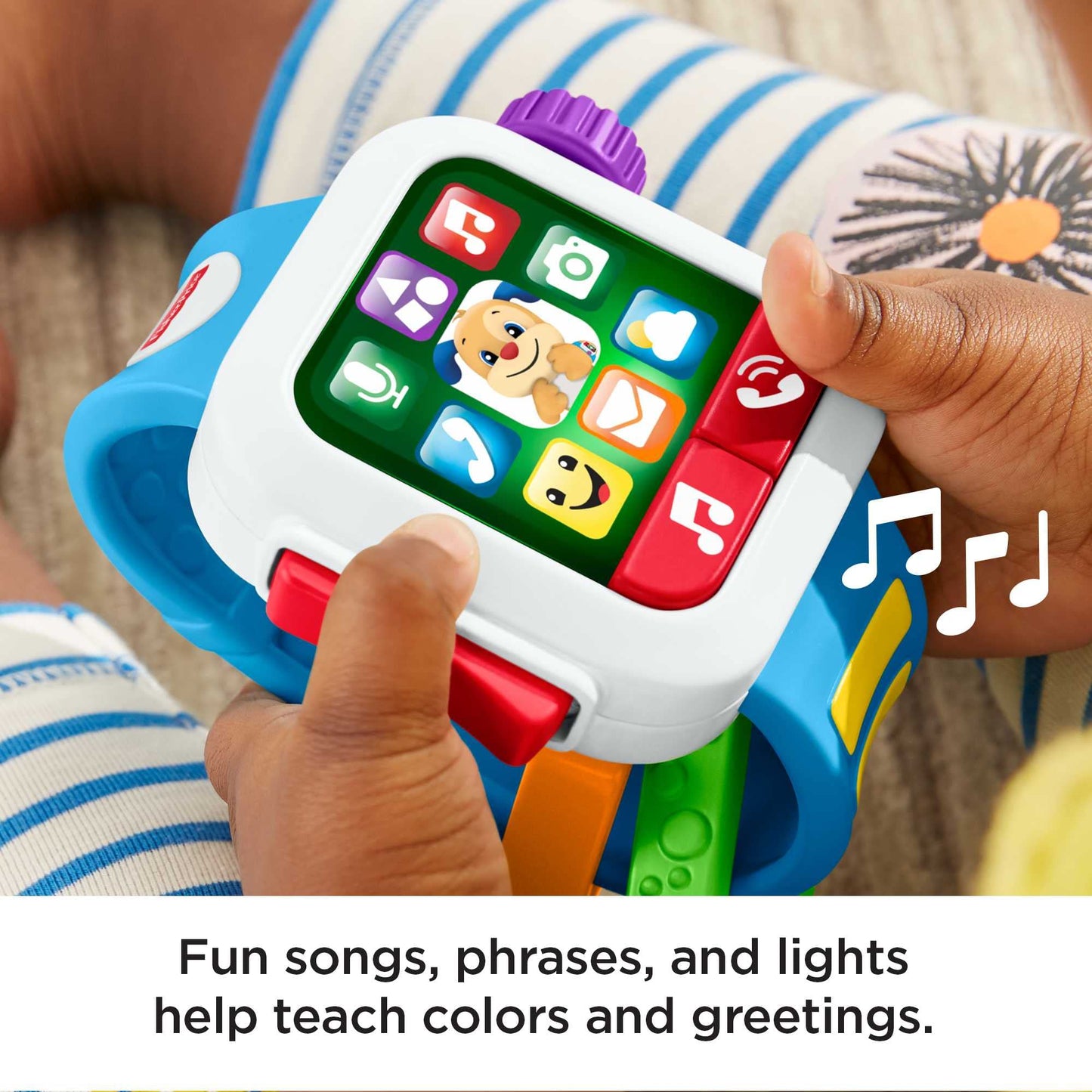 Fisher-Price Laugh & Learn Baby to Toddler Toy Time to Learn Smartwatch with Lights & Music for Pretend Play Ages 6+ Months