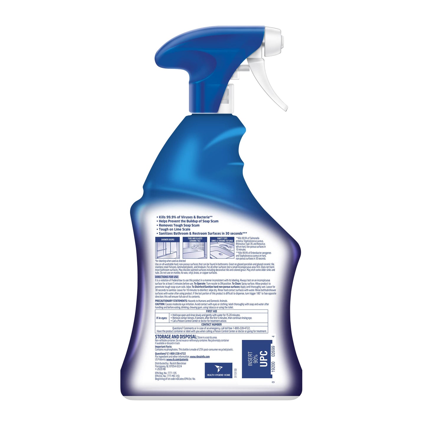 Lysol Power Bathroom Cleaner Trigger, 22 Ounces (Pack of 3)