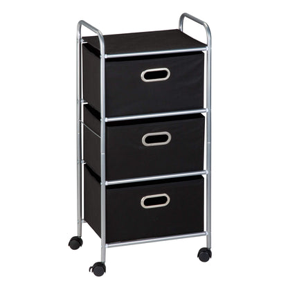 Honey-Can-Do 3 Drawer Rolling Cart - Blk CRT-02184 Black, 11.5"D x 16.13"W x 35.5"H