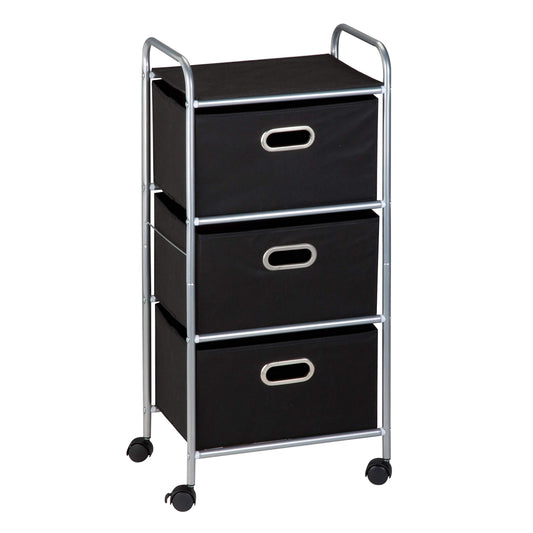 Honey-Can-Do 3 Drawer Rolling Cart - Blk CRT-02184 Black, 11.5"D x 16.13"W x 35.5"H