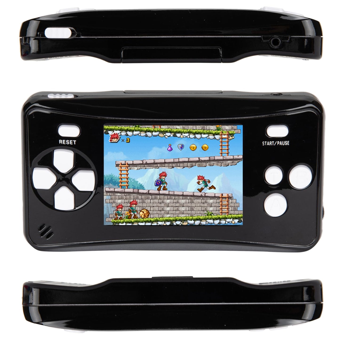 X-JOYKIDS QS17Black Handheld Game for Kids Portable Retro Video Game Player Built-in 182 Classic Games 2.5 inches LCD Screen Family Recreation Arcade Gaming System Birthday Present for Children