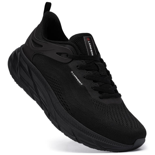 LARNMERN Steel Toe Shoes for Men Lightweight Comfortable Steel Toe Tennis Sneakers Breathable Safety Work Shoes Indestructible Composite Toe(9, Black)
