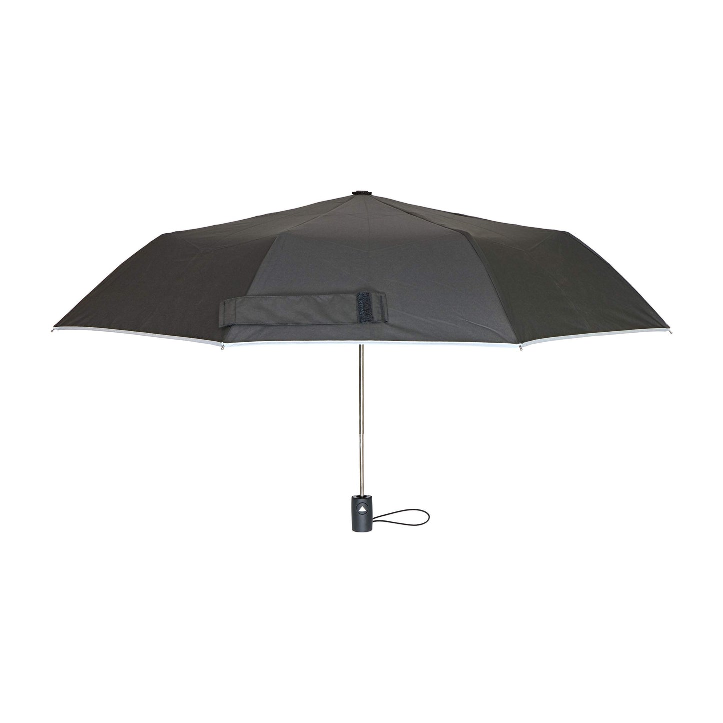 West Chester UMB340/OS Tri-Fold Umbrella - Black, 40 in., Pongee, Automatic Opening Umbrella with Fiberglass Ribs, Metal Shaft, Gray Trim
