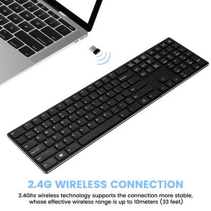 UPDATE: DEAD!!! TIETI Wireless Keyboard and Mouse Combo, KM01R 2.4G Wireless Rechargeable Keyboard, 4 DPI Adjustable Cordless USB Keyboard and Mouse Set for Computer,Laptop,Windows,Mac (Black)