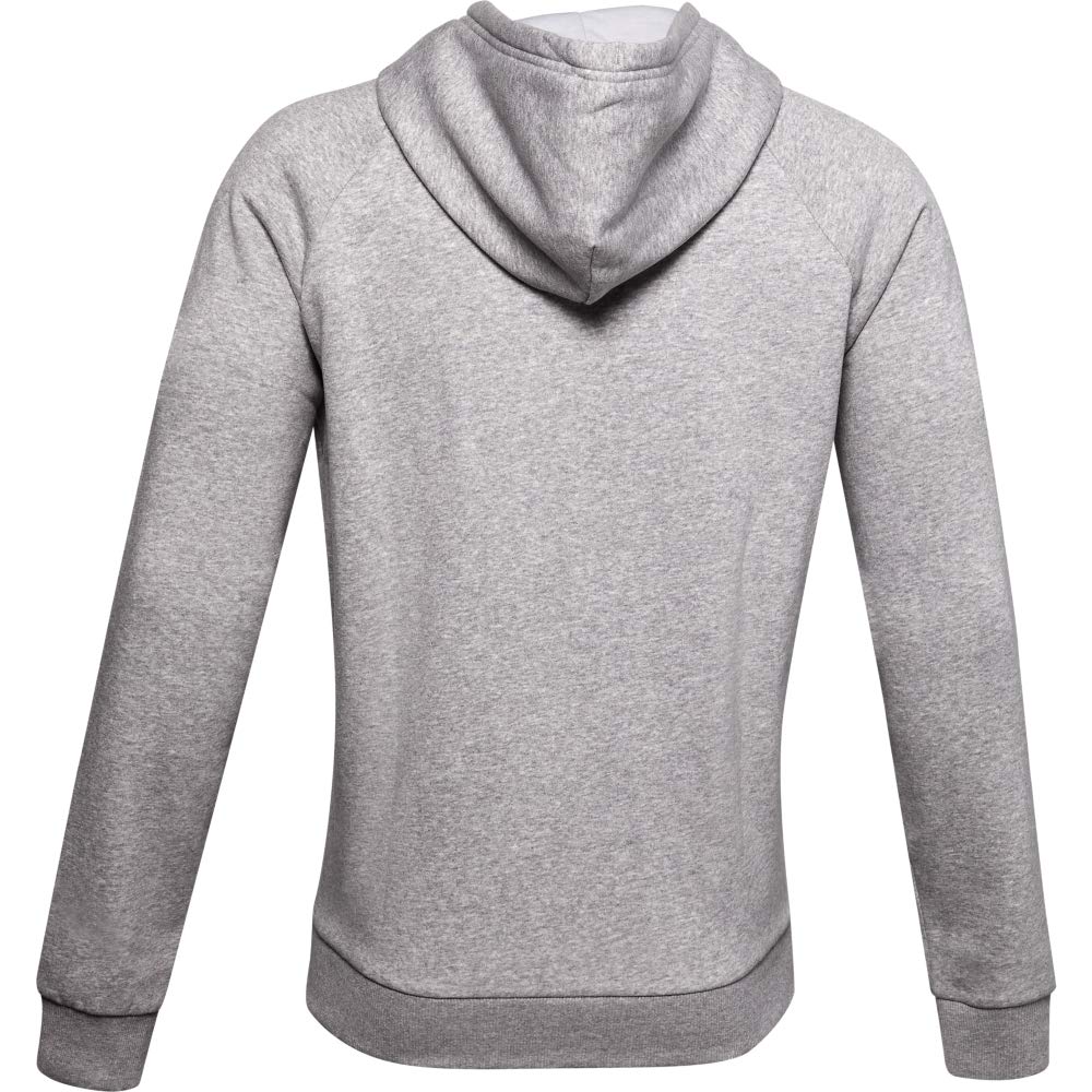 Under Armour Mens Rival Fleece Big Logo Hoodie , Mod Gray Light Heather (011)/Black , Large Tall