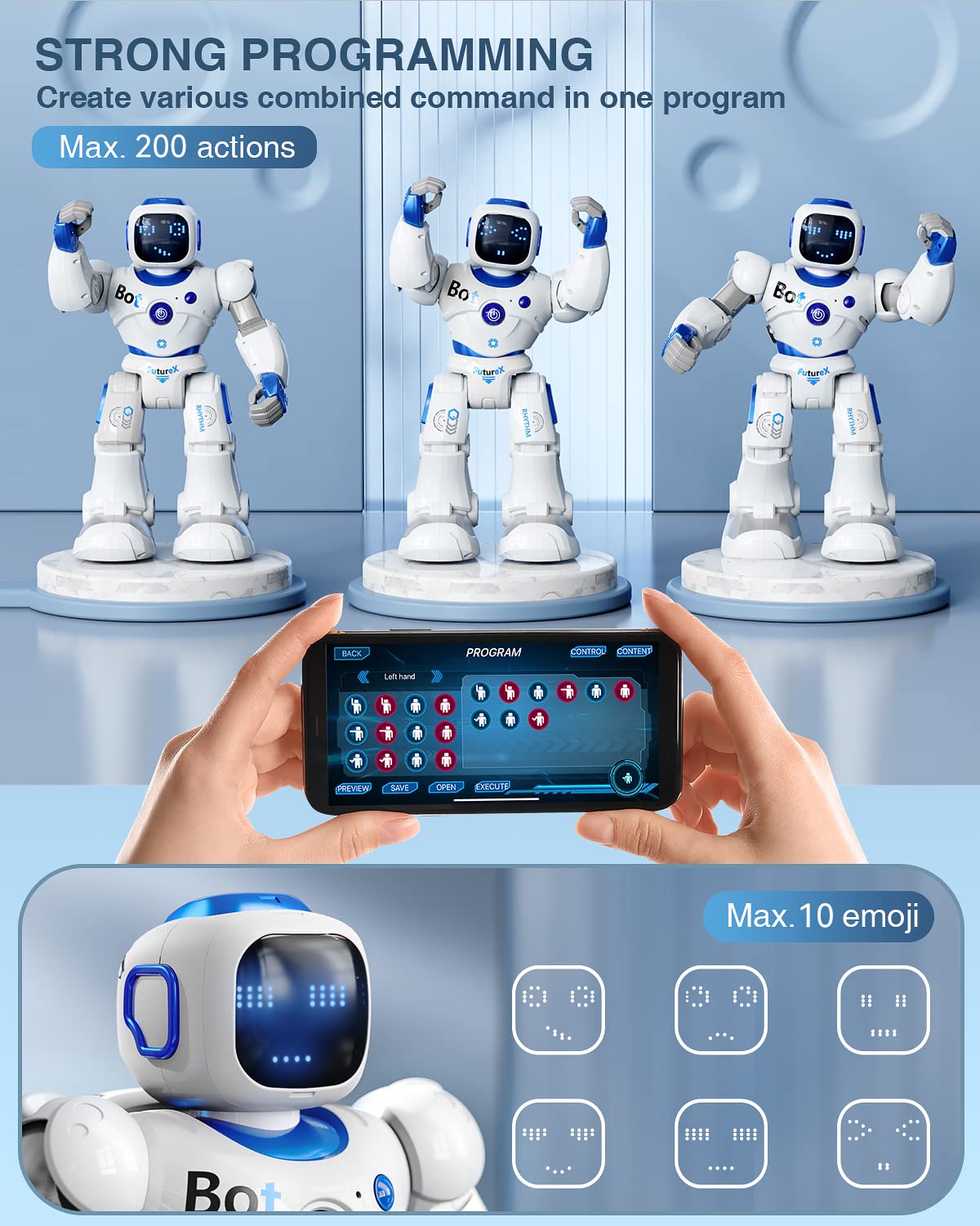 Ruko Smart Robots for Kids, Large Programmable Interactive RC Robot with Voice Control, APP Control, Present for 4 5 6 7 8 9 Years Old Kids Boys and Girls