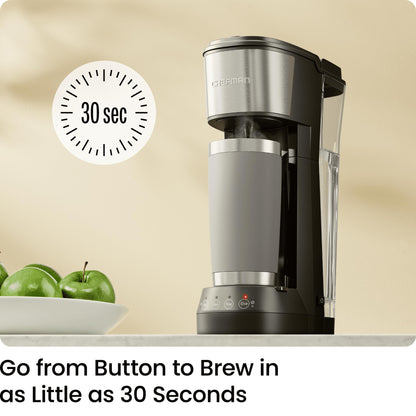 Chefman INSTACOFFEE MAX+ Pod & Coffee Ground Brewer with Lift & Water Reservoir-LR, 14 Ounces, Black