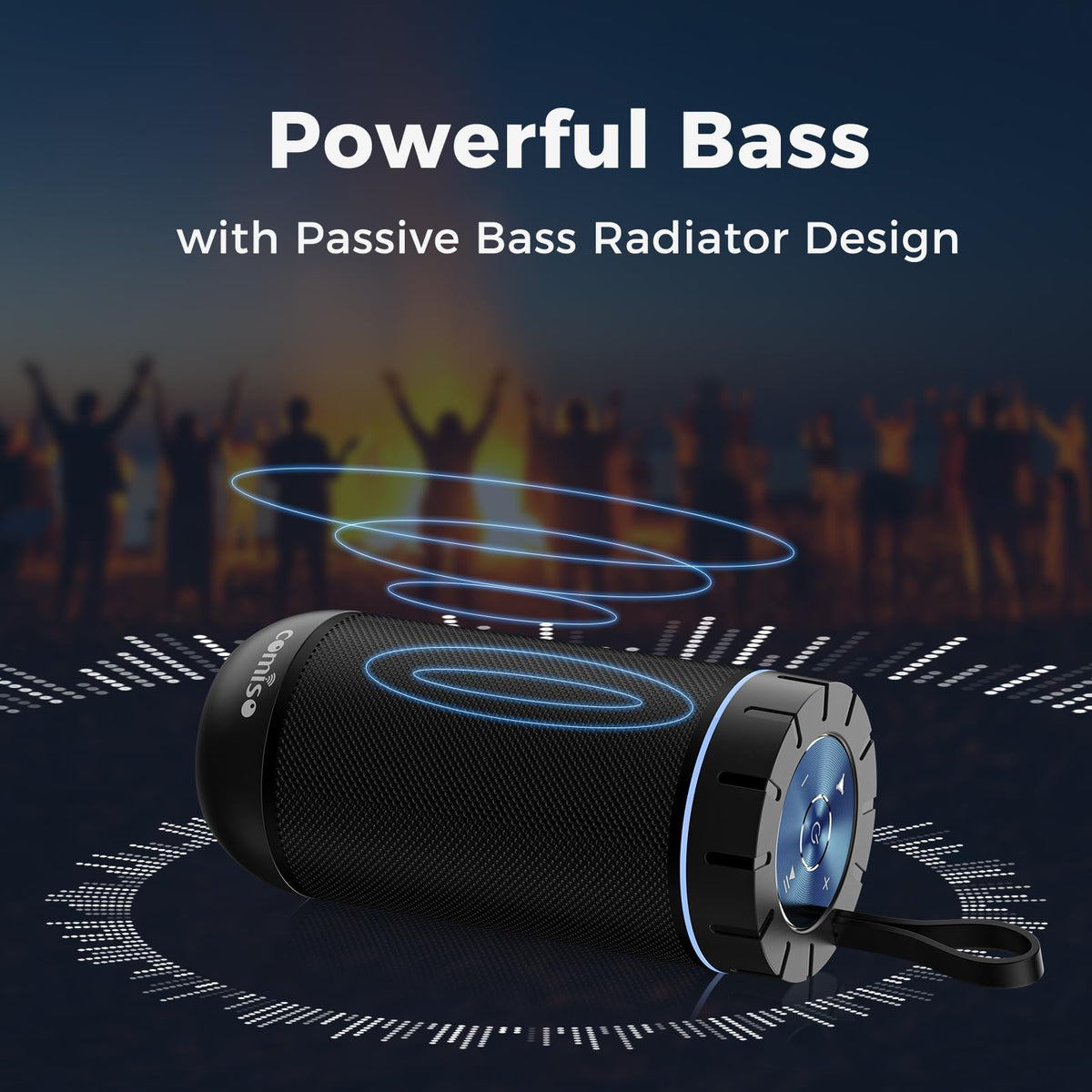 comiso Shower Bluetooth Speaker, IPX5 Waterproof Speakers with 360° HD Surround Sound, Punchy Bass, Wireless TWS Pairing, 24H Playtime, Portable Speaker for Home/Outdoor/Camping/Beach, Birthday Gifts
