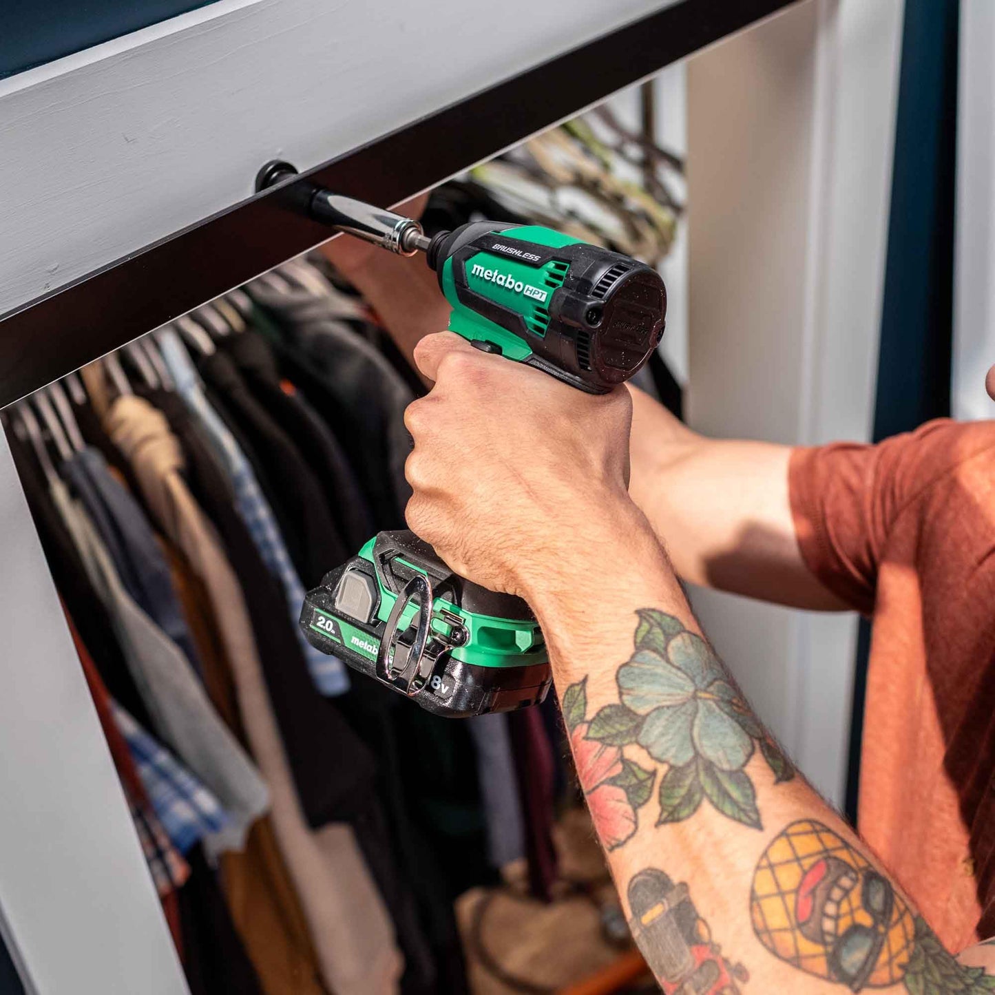 Metabo HPT 18V MultiVolt™ Cordless Brushless Driver Drill & Impact Driver Combo Kit | Includes 2-18V 2.0Ah Batteries | Lifetime Tool Warranty | KC18DEXQB