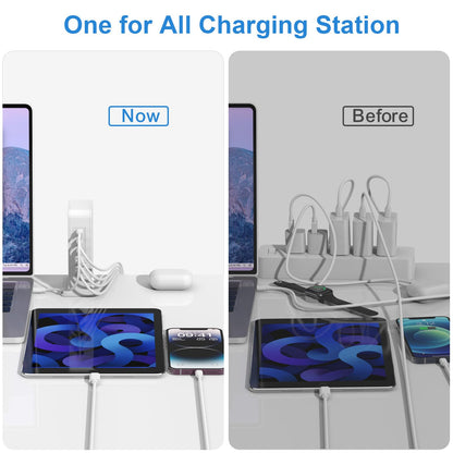 USB C Charger Block 120W, Charging Station for Multiple Devices, USB Charging Block, USB C GaN Fast Charging Hub, 65W USB C Laptop Charger Compatible for MacBook Pro/Air, iPhone, iPad, Samsung