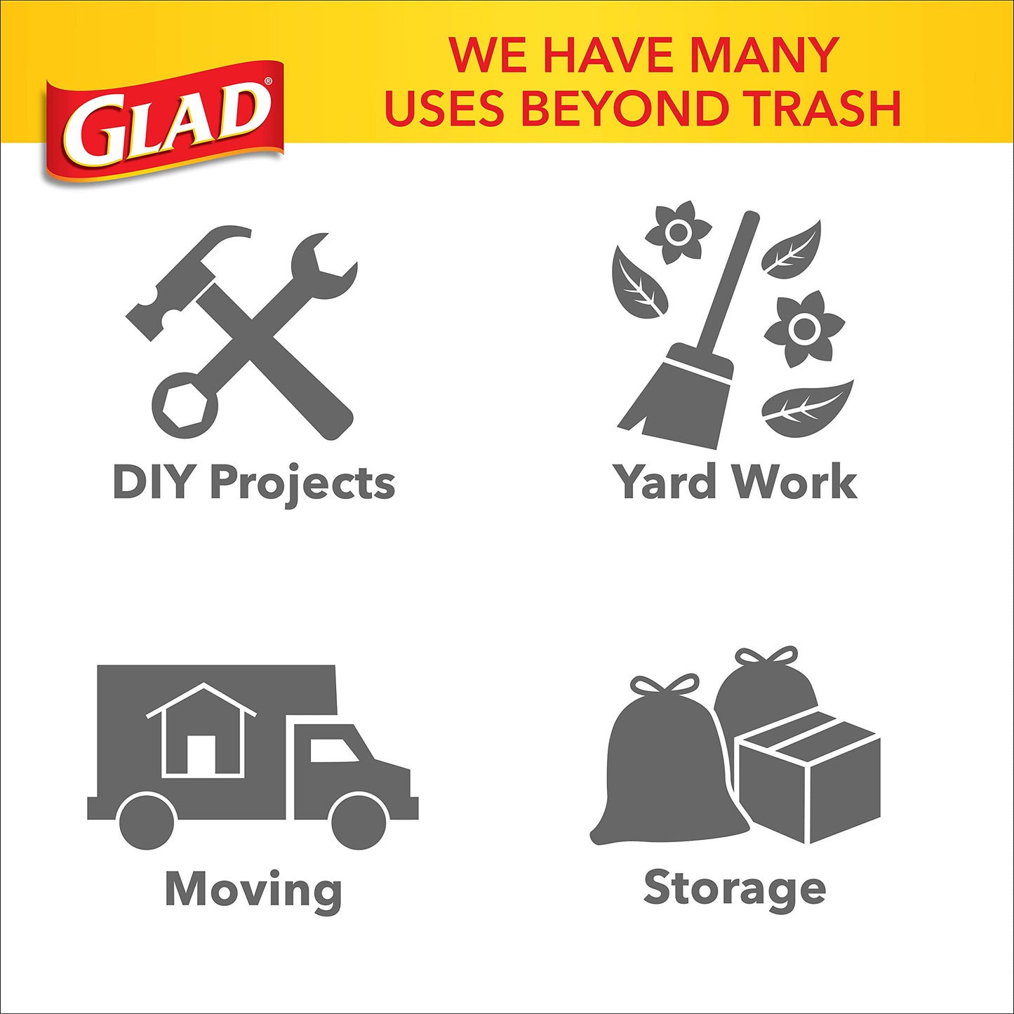 Glad Large Drawstring Trash Bags, ForceFlex with Clorox, 30 Gallon, Mountain Air, 50 Count
