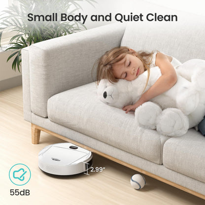 Sweeping Robot,Cleans Hard Floors to Medium-Pile Carpets,22000pa Super-Strong Suction,Ultra Slim Quiet,Robot Vacuum Cleaner,Integral Memory Multiple 1