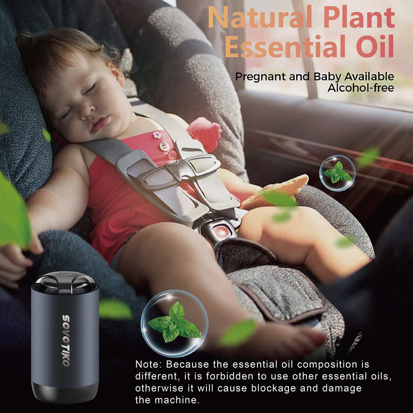 SOVOTIKO P36 Car Air Freshener,65ML Smell Good Natural Car Fragrance Lasts 2-6 Months,Portable Car Scent Diffuser,Adjustable Concentration,Perfect Car Gifts for Men Woman (Cologne)…
