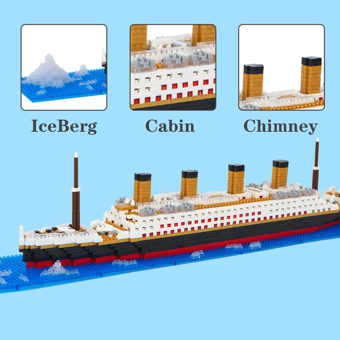 COLAYERIST Titanic Ship Micro Mini Building Blocks Set, 1878pcs 3D Titanic Model Building Set Micro Mini Blocks, DIY Bricks Toys Gift for Adults and Kids Age 6+