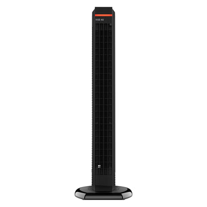Sharper Image RISE 40 Oscillating Tower Fan with 4 Speeds, Remote Control, Black
