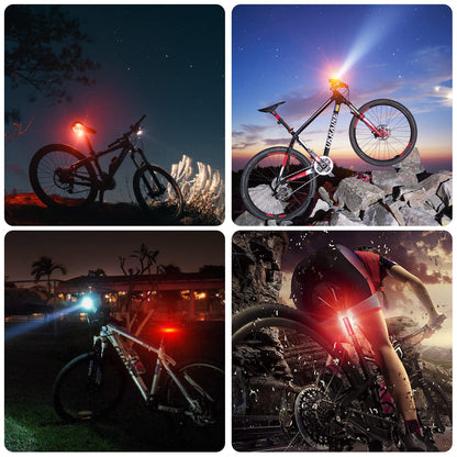 Bike Lights, KASLIGHT 8 LED Rechargeable Bike Light, 10000mAh Bright Bike Lights Front and Back 5modes Digital Display USB Bicycle Light, Bike Headlight Runtime 18+Hrs for Road Mountain Cycling