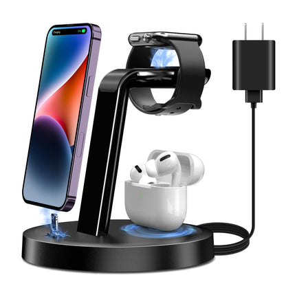 3 in 1 Charging Station, ORIEMAC Wireless Charger for Apple Watch Series 8/7/6/5/4/3/2/SE, Charging Dock Stand for AirPods iPhone 14/13/12/11/Pro/Pro Max/XS/XR/X/8 with 15W Adapter