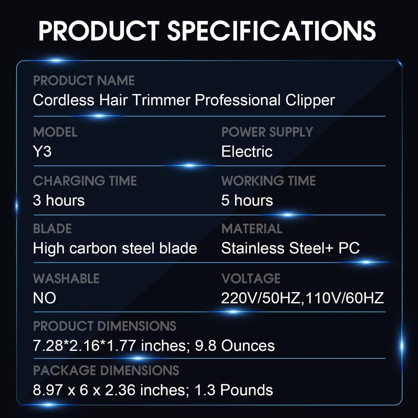 COMZIO Electric Hair Clippers for Men, Cordless High-Performance Professional Barber Hair Cutting Kit,Rechargeable Beard Trimmer, Home Haircut & Grooming Set with Large LED Display