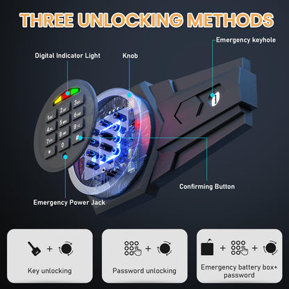 Karbeen 0.5 Cub Fireproof Safe Box, Small Safe with Digital Keypad, Mute Function and Anti-Theft Locking System, All Wrapped Edge Design Home Safe for Money Jewelry Document Valuable