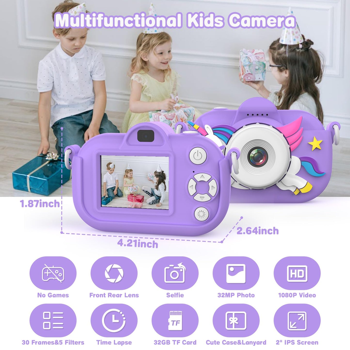 MKQ Kids Camera Toddler Camera for Girls Boys, 3-12 Year Old Girl Boy Gifts Kid Camera Toys, 1080P HD Kids Digital Video Cameras for Toddler, Child Camera for 3 4 5 6 7 8 9 10 11 12 Years Old Kids