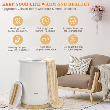 Keenray Upgraded Towel Warmer Bucket, Large Towel Warmer with 3 Heating Modes, Heat Time 30/45/60 Min Adjustable and Up to 24 Hour Delay Timer, Towel Heater for Oversize Bathrobes Blankets