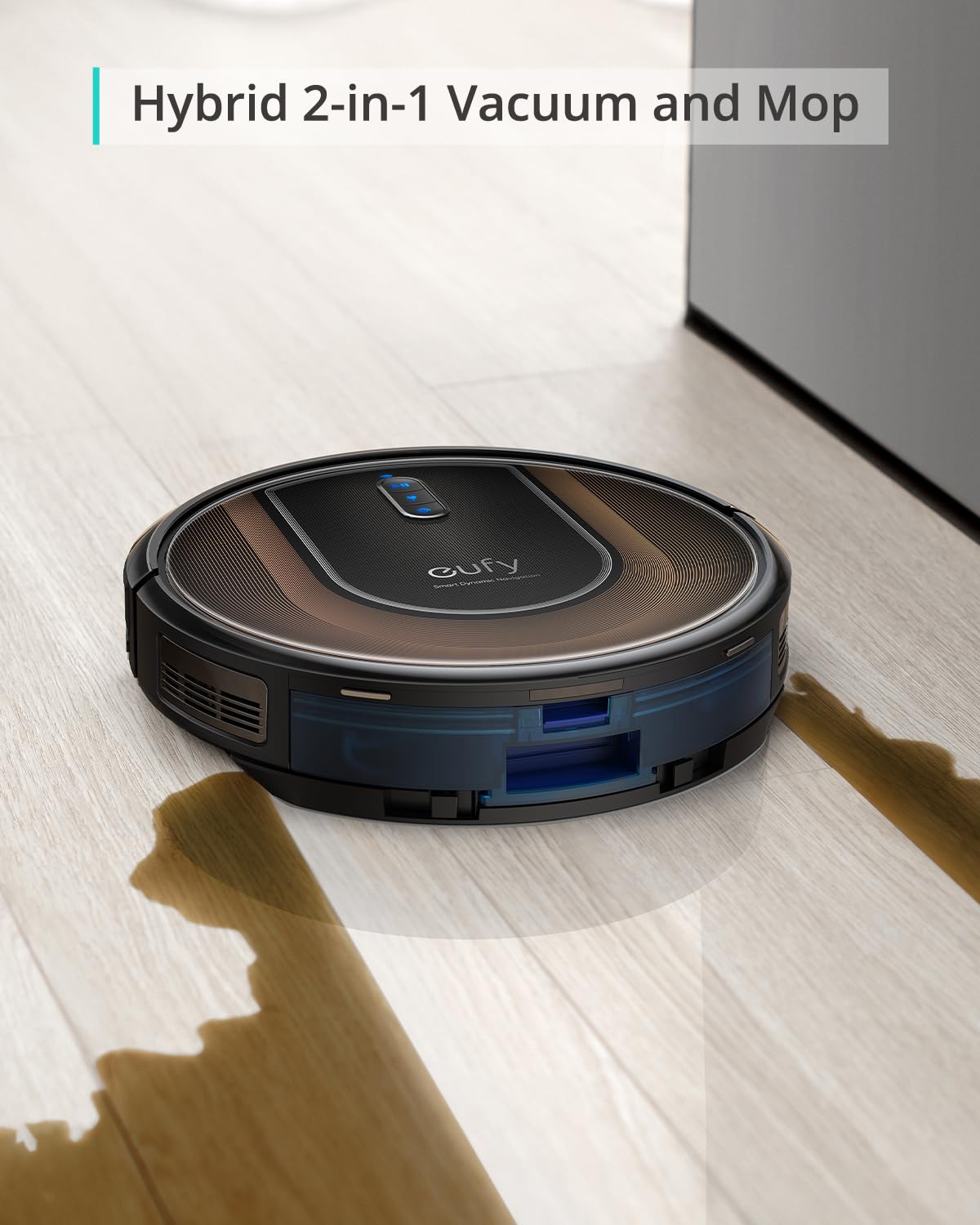 eufy RoboVac G30 Hybrid SES, 2-in-1 Sweep and mop, Self-Emptying Robot Vacuum, Dynamic Navigation, Allergy Care, 2000 Pa Strong Suction, Wi-Fi, Carpets and Hard Floors