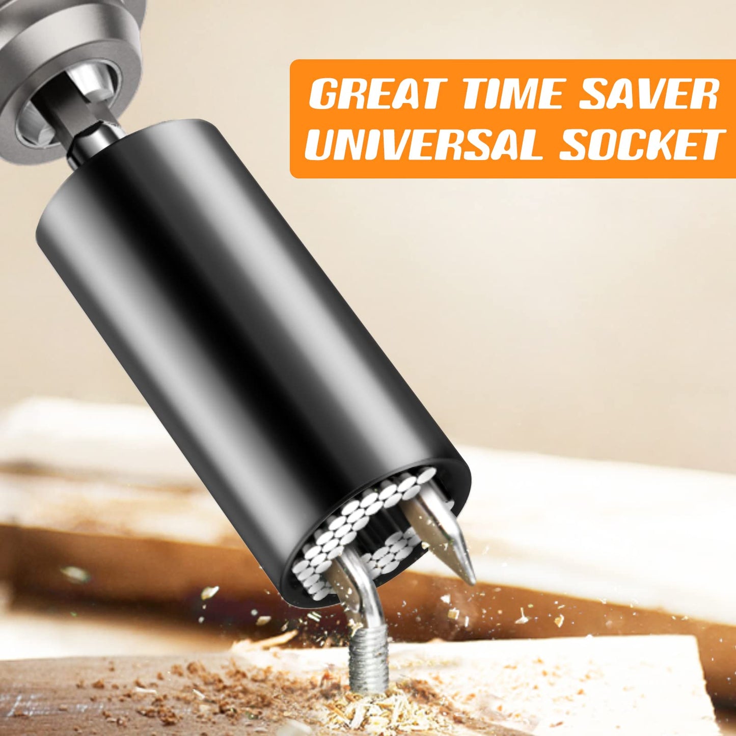 Super Universal Socket Tools Gifts for Men - Valentines Day Gifts for Him Stocking Stuffers for Adults,Birthday Gifts Cool Stuff Gadgets for Men Dad Father,Socket Set with Power Drill Adapter(7-19 MM)