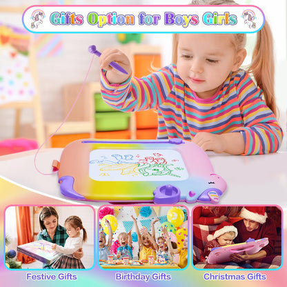 Toddler Toys 2-3,Magnetic Drawing Board Baby Toys for 18 Months,Toddler Girl Boy Toys Writing Doodle Board,Learning Educational Kids Unicorn Toys for 1 2 3 Year Old Girls Boys Christmas Birthday Gifts