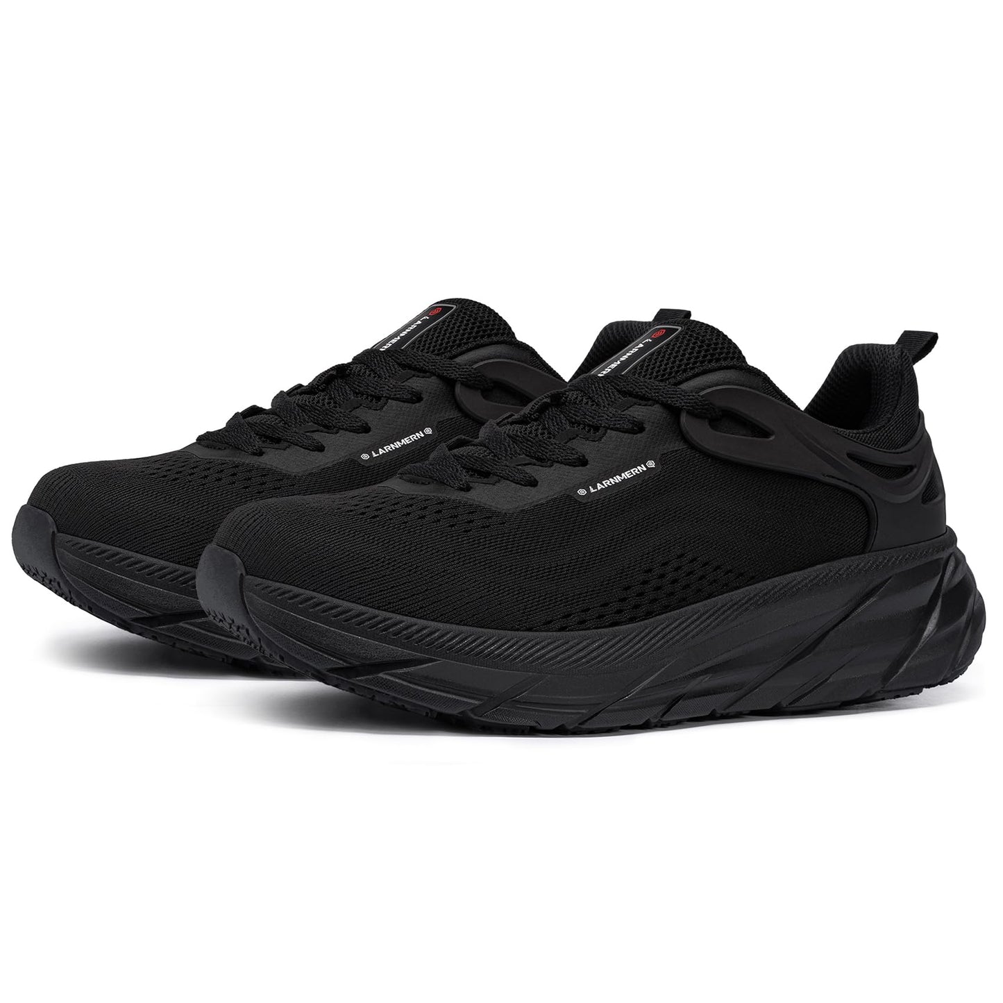 LARNMERN Steel Toe Shoes for Men Lightweight Comfortable Steel Toe Tennis Sneakers Breathable Safety Work Shoes Indestructible Composite Toe(9, Black)