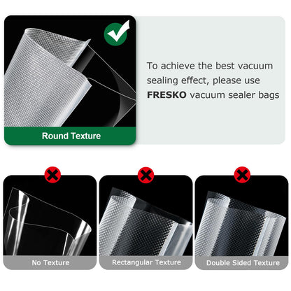 FRESKO Upgraded Fully Automatic Vacuum Sealer, Hands-Free Food Vacuum Sealer without Flipping the Lid, Easy-to-Use Touch Operation with Visual Progress Bar, ETL Certified
