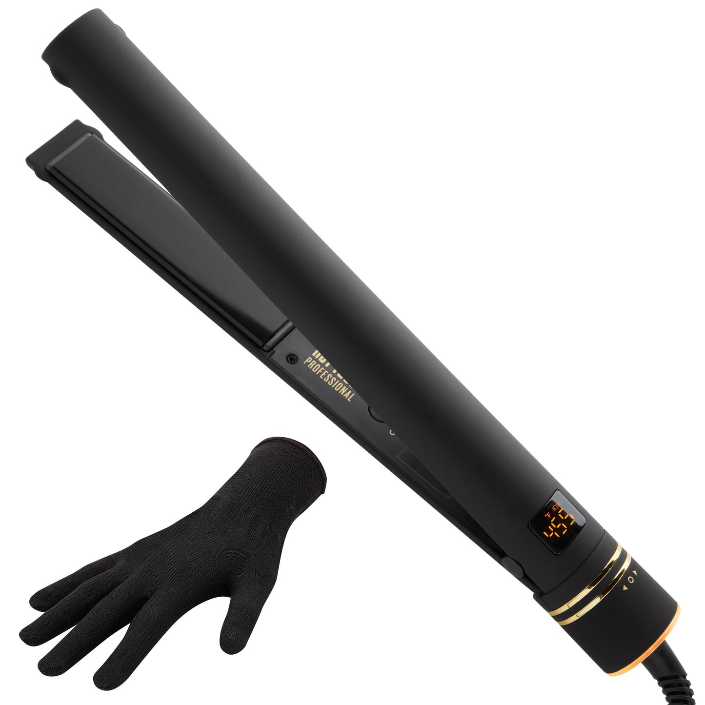 Hot Tools Pro Artist Black Gold Evolve Ionic Salon Hair Flat Iron | Long-Lasting & 24K Gold One-Step Hair Dryer and Volumizer | Style and Dry, Professional Blowout