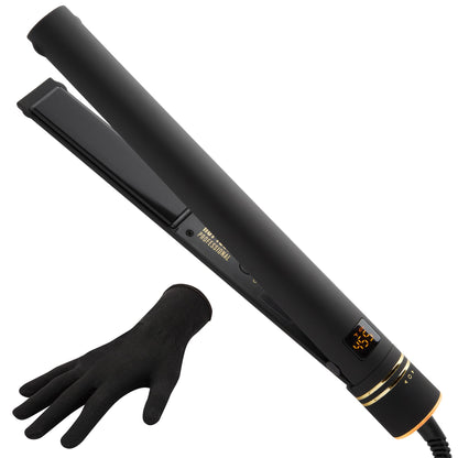 Hot Tools Pro Artist Black Gold Evolve Ionic Salon Hair Flat Iron | Long-Lasting & 24K Gold One-Step Hair Dryer and Volumizer | Style and Dry, Professional Blowout