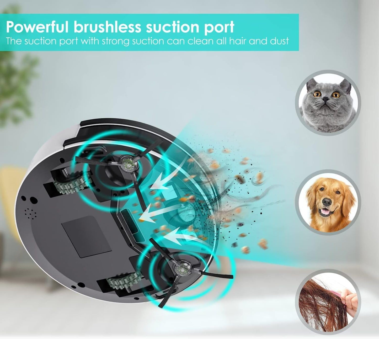 Sweeping Robot,Cleans Hard Floors to Medium-Pile Carpets,22000pa Super-Strong Suction,Ultra Slim Quiet,Robot Vacuum Cleaner,Integral Memory Multiple 1