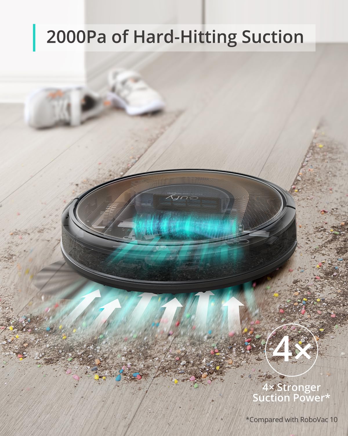 eufy RoboVac G30 Hybrid SES, 2-in-1 Sweep and mop, Self-Emptying Robot Vacuum, Dynamic Navigation, Allergy Care, 2000 Pa Strong Suction, Wi-Fi, Carpets and Hard Floors