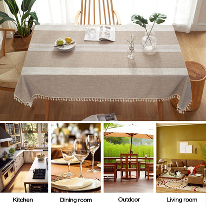 IVAPUPU Rectangle Table Cloth Linen Tablecloth Spillproof Wrinkle Free Kitchen Dinning Tabletop Decoration Table Cover Party Banquet 58''x120'' 10-12 Seats